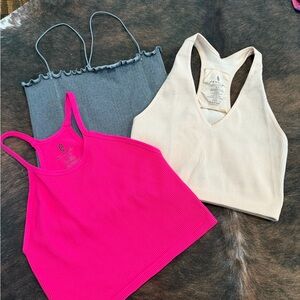 Stylish Women's Tank Tops - Pink, Cream, and Gray